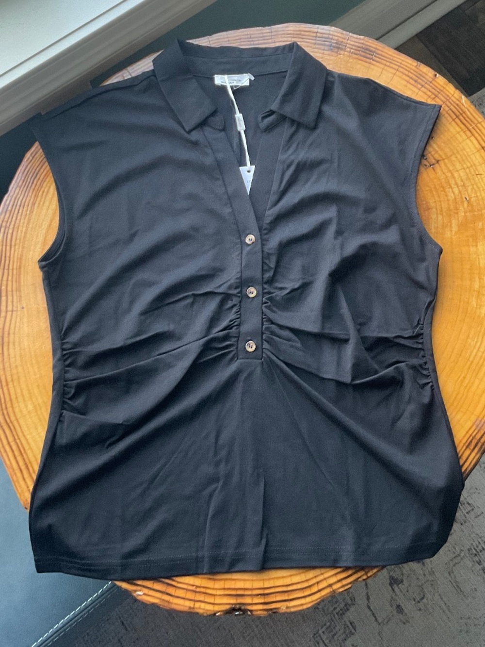Milano Short Sleeve Half Placket Pullover Top Blouse